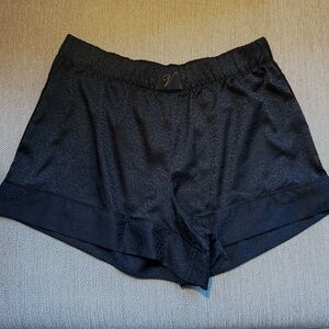 Victoria's Secret Cheetah Leopard Satin Black Sleep Shorts